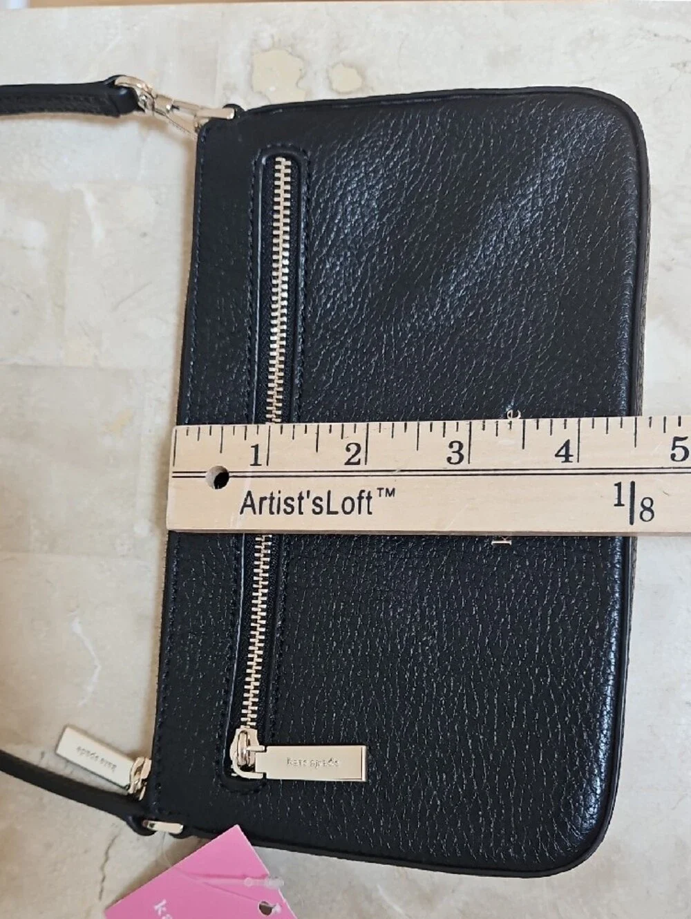 kate spade Black Leather Shoulder Pochette , Concertible Wrislet
